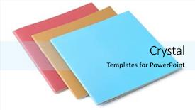  Presentation with three - Audience pleasing slide deck consisting of three blank brochures isolated backdrop and a arctic colored foreground