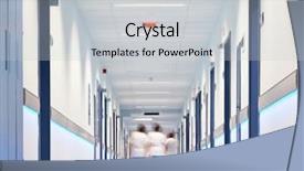  Presentation with medical - Slide deck featuring three blurred figures in medical background and a light gray colored foreground