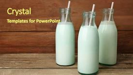  Presentation with cow milk - Amazing theme having three bottles of milk backdrop and a tawny brown colored foreground