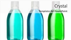  Presentation with reflection - Colorful PPT layouts enhanced with three bottles of mouthwash backdrop and a white colored foreground