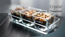  Presentation with fruit - Cool new PPT theme with three bowls of dry fruit backdrop and a light gray colored foreground
