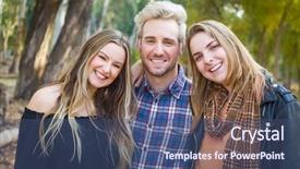  Presentation with three dimensinal geometry - Presentation having three brother and sisters portrait background and a  colored foreground