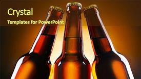  Presentation with beer bottle - Beautiful slide deck featuring three brown glass bottles backdrop and a tawny brown colored foreground