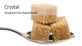  Presentation with sugar cubes - Slide deck featuring three brown sugar cubes background and a white colored foreground