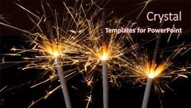  Presentation with firework - Audience pleasing PPT layouts consisting of three-burning-gold-firework-sparklers backdrop and a wine colored foreground