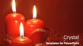  Presentation with candle - Beautiful slides featuring three-candle-on-red-background backdrop and a tawny brown colored foreground