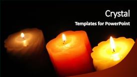  Presentation with three for one - Cool new slide set with three candles in the darkness backdrop and a  colored foreground