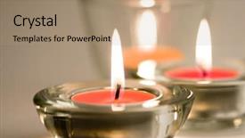  Presentation with wax - Beautiful theme featuring three candles flaming closeup backdrop and a coral colored foreground