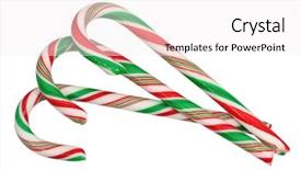  Presentation with candy canes - Slides consisting of three candy canes on white background background and a white colored foreground