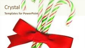  Presentation with candy canes - Slide set with three candy canes with red bow on white background isolated christmas background background and a soft green colored foreground