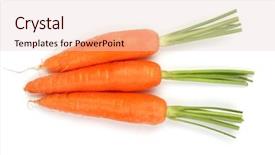  Presentation with carrots - Amazing theme having three carrots isolated on a white background backdrop and a lemonade colored foreground