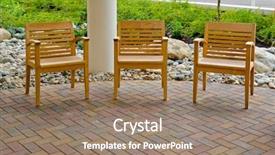  Presentation with chairs - Audience pleasing presentation consisting of three chairs next backdrop and a coral colored foreground