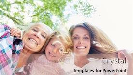  Presentation with extended family - Colorful theme enhanced with three-cheerful-women-in-three backdrop and a coral colored foreground