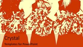  Presentation with row of air conditioners - Beautiful slide deck featuring three cheerleaders in a row backdrop and a red colored foreground