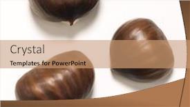  Presentation with three - Theme consisting of three-chestnuts-isolated background and a coral colored foreground