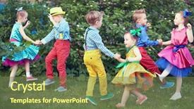  Presentation with dance children - Beautiful slides featuring kids rock roll - three children couples dance backdrop and a tawny brown colored foreground