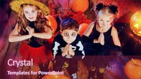  Presentation with black children - Audience pleasing presentation design consisting of sceleton - three children dressed backdrop and a tawny brown colored foreground