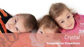  Presentation with water top view of amazon - Theme featuring three children lying top view close-up 2 background and a coral colored foreground