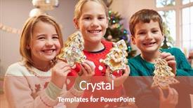  Presentation with baking cookies - Slide set featuring three children showing decorated christmas background and a coral colored foreground
