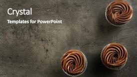  Presentation with cupcakes - Cool new presentation with three chocolate cupcakes on grey backdrop and a dark gray colored foreground