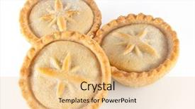  Presentation with pies - Amazing presentation theme having three christmas mince pies backdrop and a lemonade colored foreground