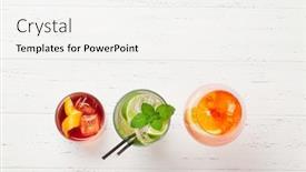  Presentation with cocktail - PPT layouts with wooden table negroni aperol background and a white colored foreground