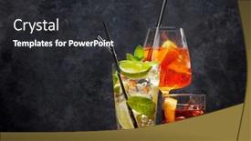  Presentation with cocktail - Slides having three-classic-cocktail-glasses background and a dark gray colored foreground