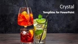  Presentation with cocktail - Slide set enhanced with three-classic-cocktail-glasses background and a dark gray colored foreground