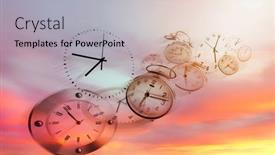  Presentation with bright - Audience pleasing PPT layouts consisting of three-clocks-in-bright-sky backdrop and a light gray colored foreground