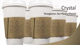  Presentation with coffee - Amazing presentation theme having three coffee cups to go backdrop and a white colored foreground