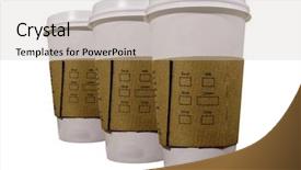  Presentation with coffee cup diary - Theme consisting of three coffee cups to go background and a light gray colored foreground