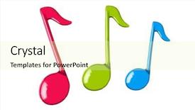  Presentation with music notes - Presentation consisting of three color music notes isolated background and a soft green colored foreground