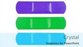  Presentation with bandages - PPT theme having three-colorful-adhesive-bandages-isolated background and a cyan colored foreground