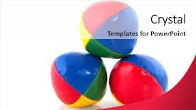  Presentation with bright colorful candy isolated - Amazing slides having three colorful balls stacked isolated backdrop and a white colored foreground
