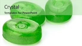  Presentation with sugar - Colorful theme enhanced with three-colorful-fruit-hard-sugar backdrop and a seafoam green colored foreground