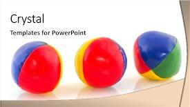  Presentation with bright colorful candy isolated - Amazing theme having three colorful juggle balls isolated backdrop and a white colored foreground