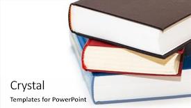  Presentation with portfolio - Audience pleasing presentation theme consisting of three colourful books isolated on the white - more similar photos in my portfolio backdrop and a white colored foreground