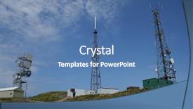  Presentation with communication tower - Audience pleasing presentation theme consisting of three communication towers with assorted backdrop and a teal colored foreground