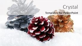  Presentation with white snow - PPT layouts enhanced with three-cones-on-white-snow background and a white colored foreground