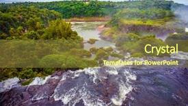  Presentation with waterfalls - Presentation having three countries picturesque basaltic ledge background and a tawny brown colored foreground