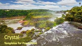  Presentation with waterfalls - Audience pleasing theme consisting of three countries picturesque basaltic ledge backdrop and a tawny brown colored foreground