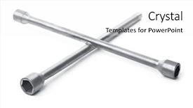  Presentation with wheel - Cool new theme with three crosses - cross wheel wrench isolated backdrop and a white colored foreground