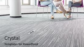  Presentation with low carbon travel - PPT layouts featuring three crosses - low section of businesswomen working background and a light gray colored foreground