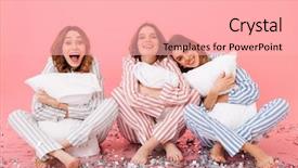  Presentation with women - Amazing slide set having three crosses - photo of sleepy women 20s backdrop and a lemonade colored foreground