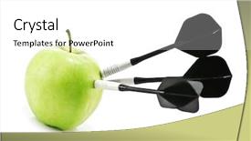  Presentation with dark green deep rich emerald - Theme consisting of three dart in green apple background and a white colored foreground