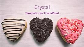  Presentation with donuts - Audience pleasing slides consisting of three-delicious-donuts-in-shape backdrop and a sky blue colored foreground