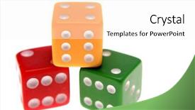  Presentation with isolated paw prints over white - Amazing slides having three dice isolated over white backdrop and a  colored foreground