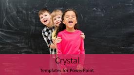  Presentation with children from different cultures - Colorful PPT theme enhanced with three different children stand one backdrop and a red colored foreground