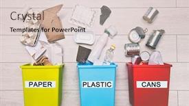  Presentation with plastic containers - Presentation design with three-different-full-containers background and a lemonade colored foreground