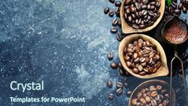  Presentation with coffee beans - Colorful slide set enhanced with three different varieties of coffee backdrop and a ocean colored foreground